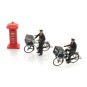 Arti_5870052-Artitec 5870052 Figures, mail carriers on bicycles + mailbox