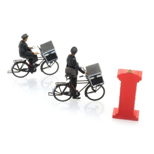 Arti_5870052-Artitec 5870052 Personnages, facteurs à vélo + boîte aux lettres