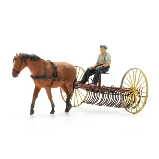 Arti_387.609-Artitec 387.609 Hay Rake with Horse + Figurine