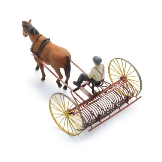 Arti_387.609-Artitec 387.609 Râteau à foin avec cheval + figurine