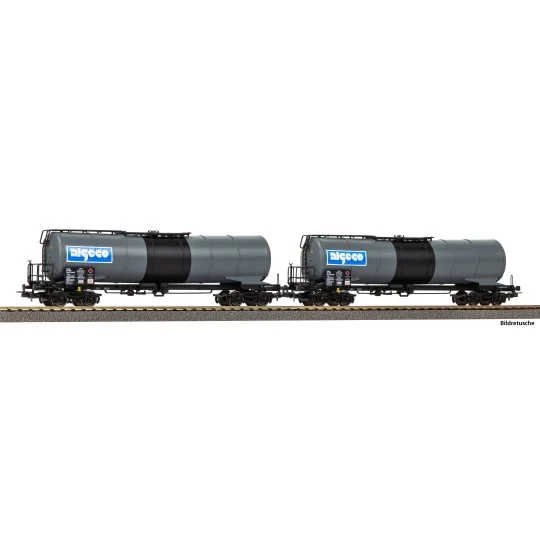 Piko_28316-Piko 28316 Set of 2 angled tank wagons with bogies, Algeco