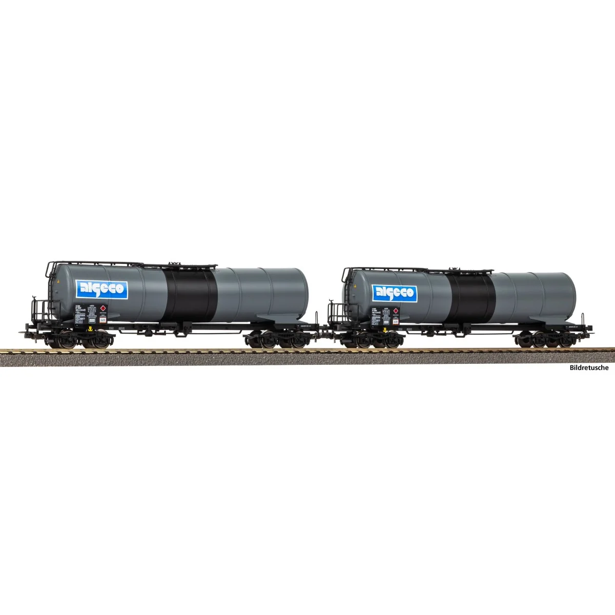 Piko 28316 Set of 2 angled tank wagons with bogies, Algeco - Piko_2...