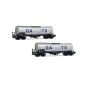 HR6667-Rivarossi HR6667 Set of 2 bogie tank wagons, light grey, large GATX logo