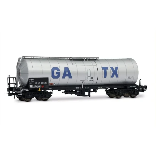 Rivarossi HR6667 Set of 2 bogie tank wagons, light grey, large GATX... HR6667-Rivarossi HR6667 Set of 2 bogie tank wagons, light grey, large GATX logo