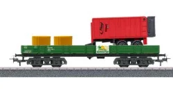 Marklin 00740-01 Wagon à bords bas à bogies Type Rlmms, avec chargement agricole Marklin Marklin_00740-01 - 1