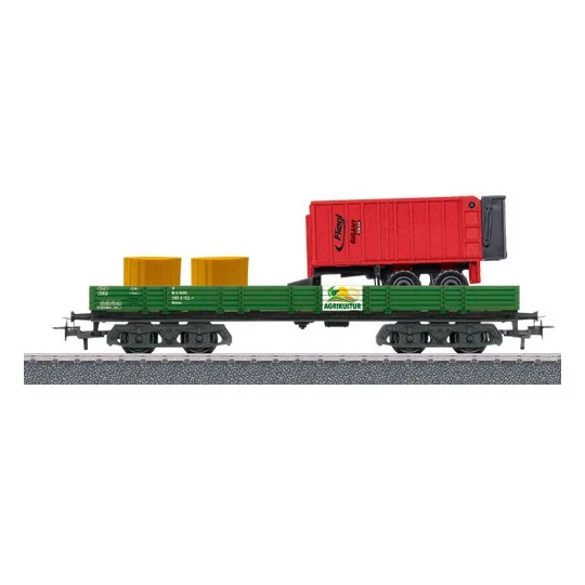 Marklin_00740-01-Marklin 00740-01 Low-sided bogie wagon Type Rlmms, with agricultural load