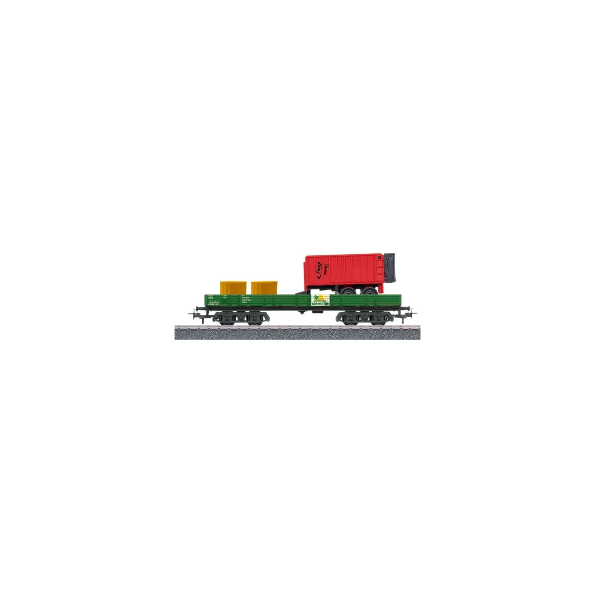 Marklin 00740-01 Low-sided bogie wagon Type Rlmms, with agricultura...