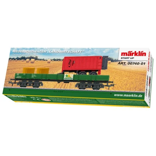 Marklin_00740-01-Marklin 00740-01 Low-sided bogie wagon Type Rlmms, with agricultural load