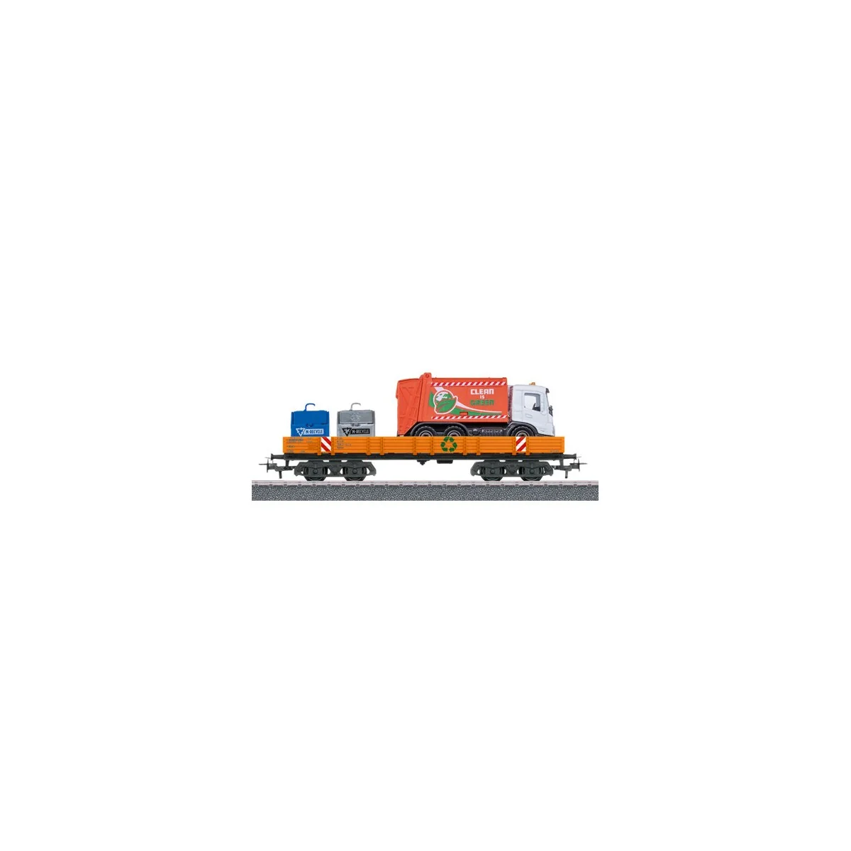 Marklin 00740-03 Low-sided bogie wagon Type Rlmms, with municipal s...