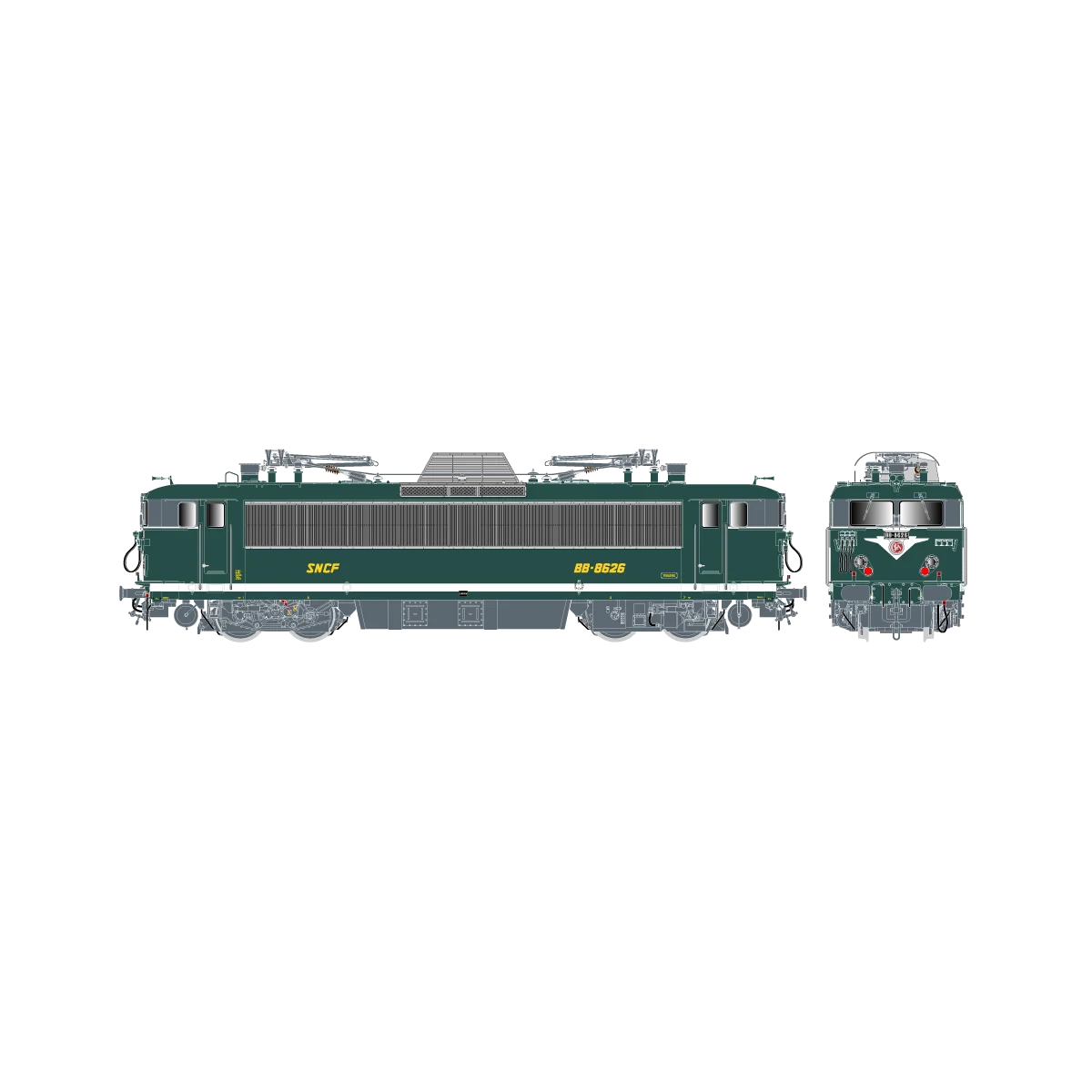 R37 HO41116 Locomotive électrique BB 8626, SNCF, verte, Toulouse Rail 37 - R37 R37_HO41116 - 1