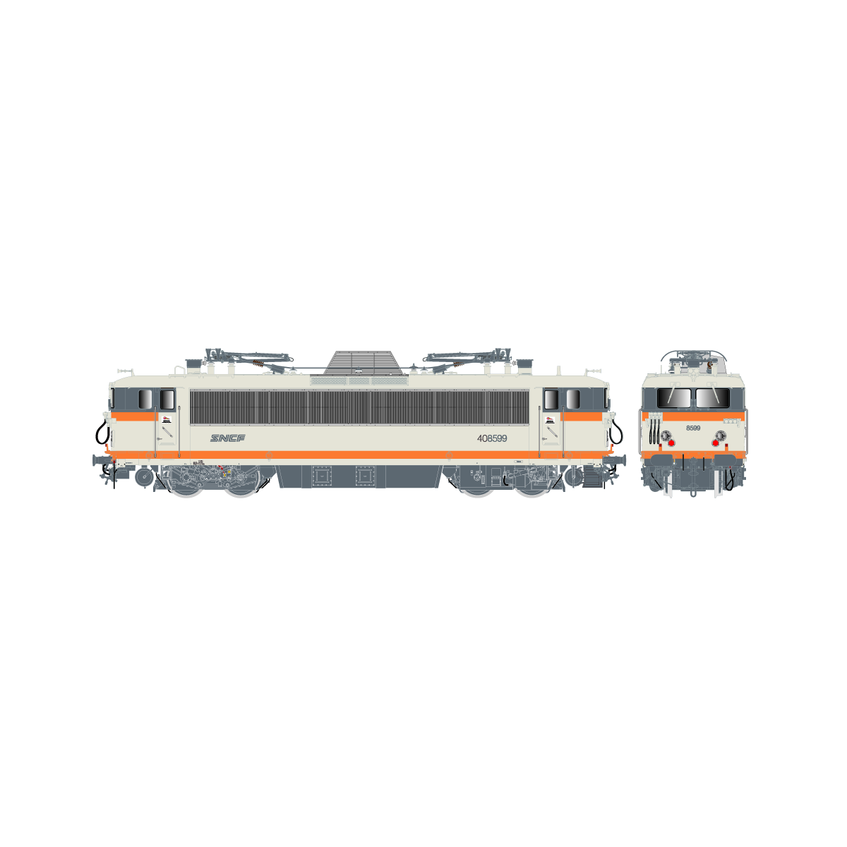 R37 HO41119DS Electric locomotive BB 408599 KVB, SNCF, concrete, No...