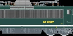 R37 HO41128 Electric locomotive BB 25607, SNCF, snowplow, Acheres