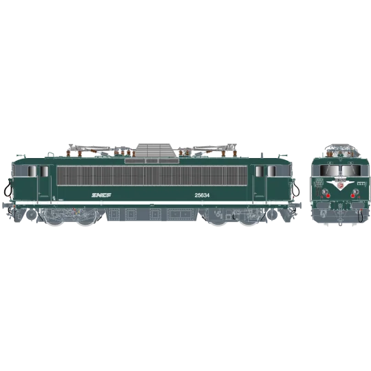 R37_HO41129-R37 HO41129 Locomotive électrique BB 25634, SNCF, logo nouille, chasse-neige, Venissieux