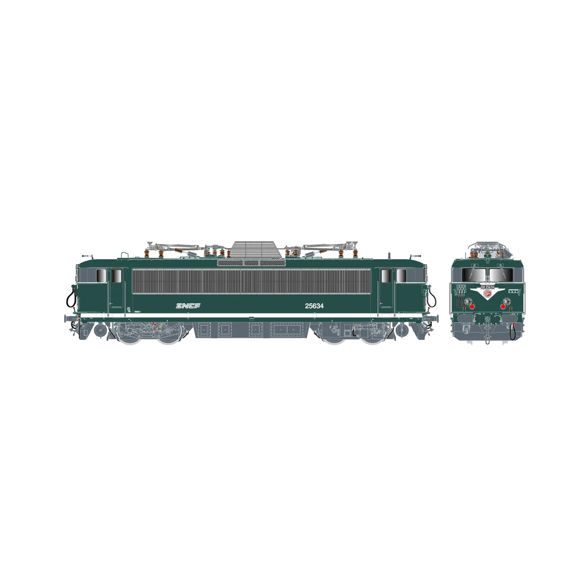 R37 HO41129 Locomotive électrique BB 25634, SNCF, logo nouille, chasse-neige, Venissieux Rail 37 - R37 R37_HO41129 - 1