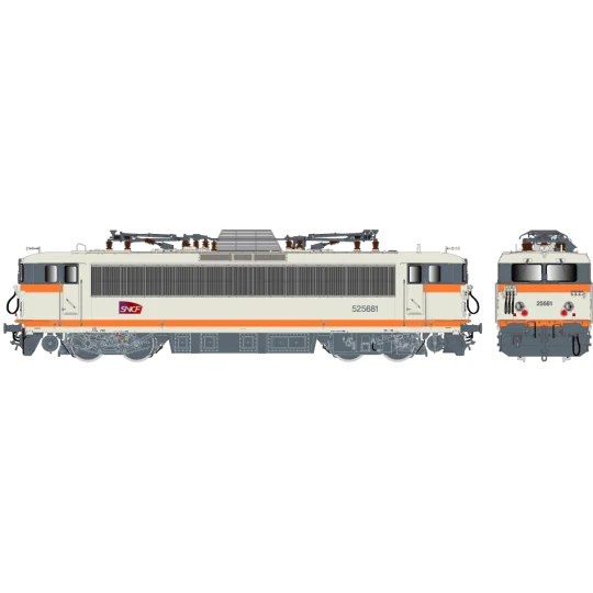 R37_HO41132DS-R37 HO41132DS Locomotive électrique BB 525681 KVB, SNCF, béton, logo carmillon, chasse-neige, Rennes, digital sonorisée