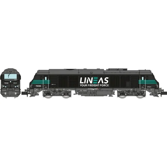 NW-294-REE Modeles NW294 Locomotive Diesel BB 75036, LINEAS, noire, N - 1/160