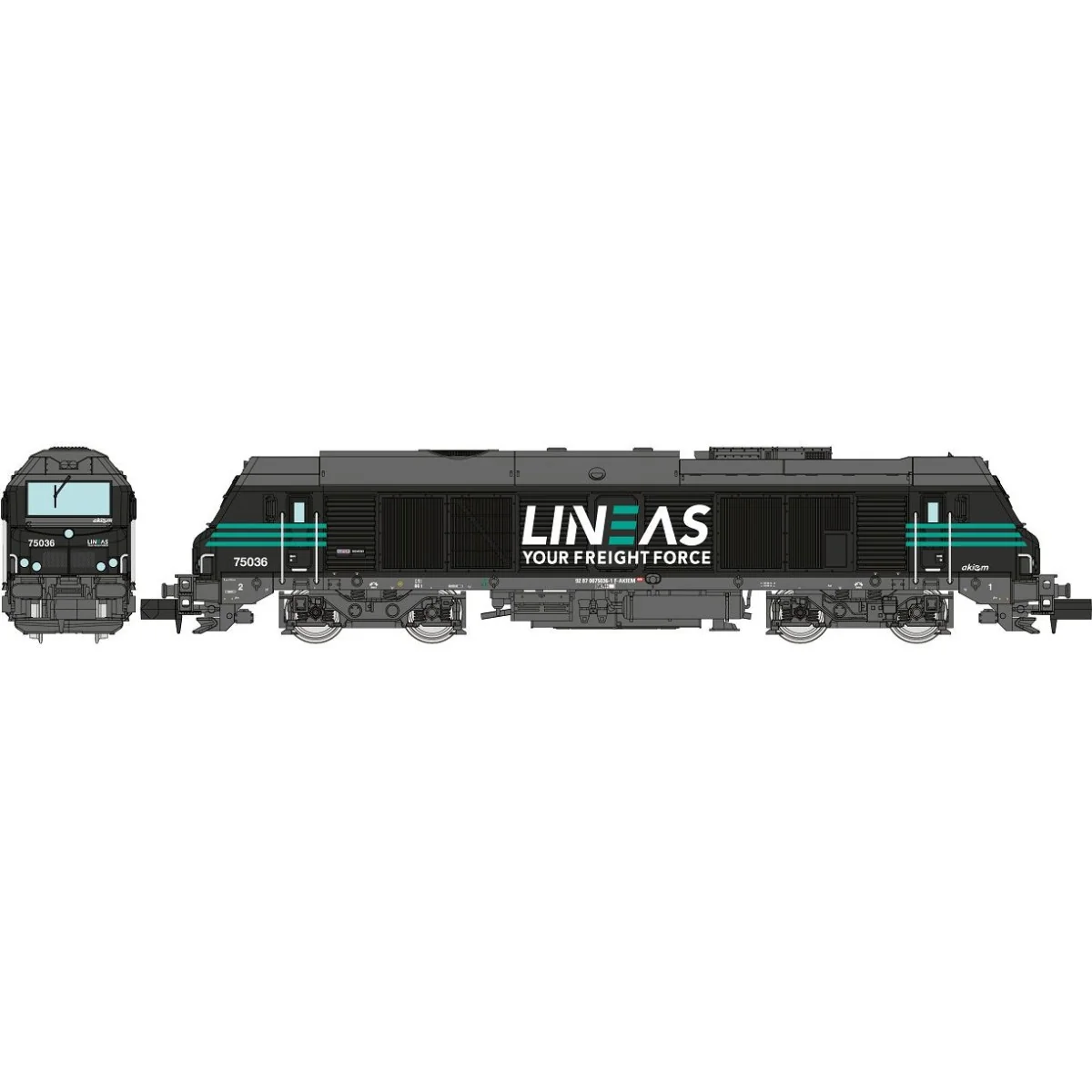 REE Modeles NW294 Diesel Locomotive BB 75036, LINEAS, black, N - 1/...