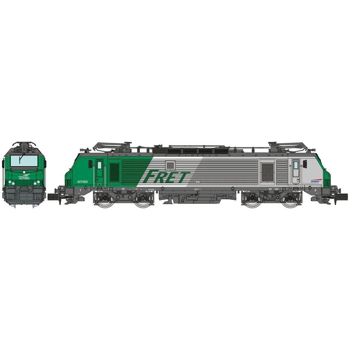 REE Modeles NW296 Locomotive électrique BB 27063, SNCF, FRET, logo casquette, N - 1/160 Ree Modeles NW-296 - 4