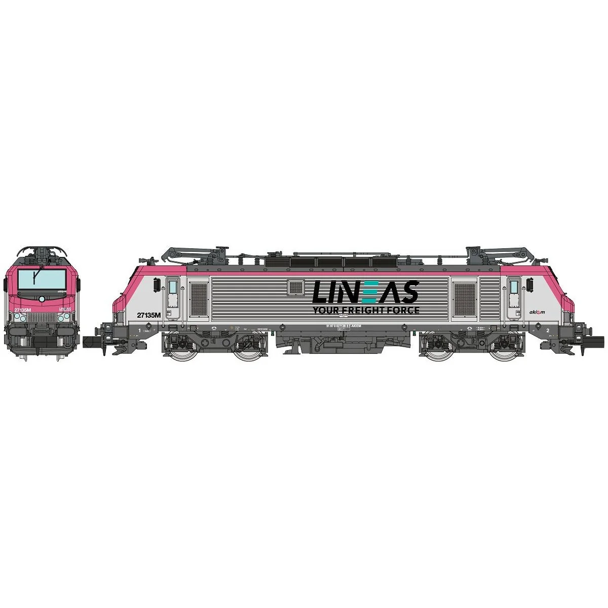REE Modeles NW299 Locomotive électrique BB 27135M, LINEAS, gris rose, N - 1/160 Ree Modeles NW-299 - 4