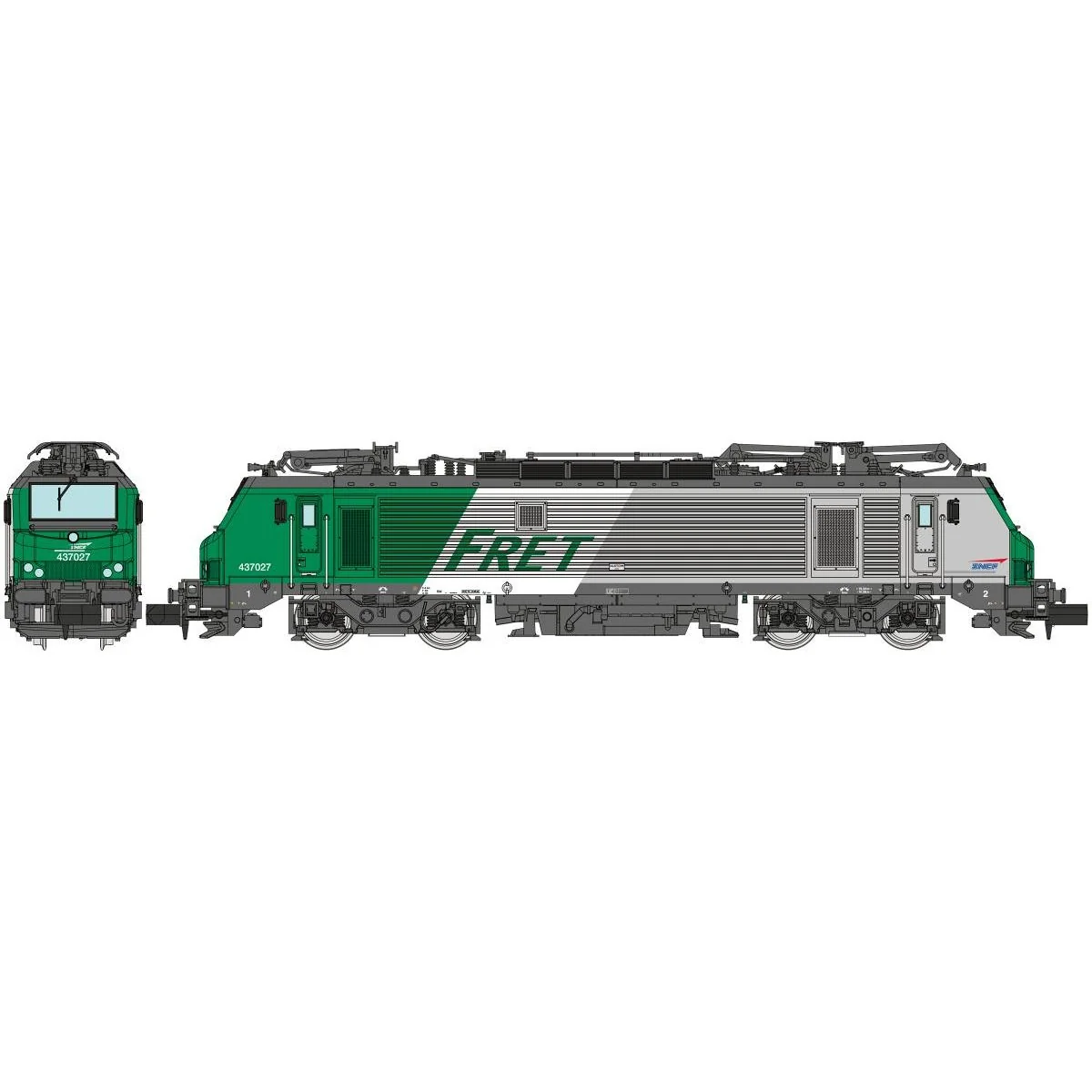 REE Modeles NW300 Electric locomotive BB 37027, SNCF, FRET, cap log...