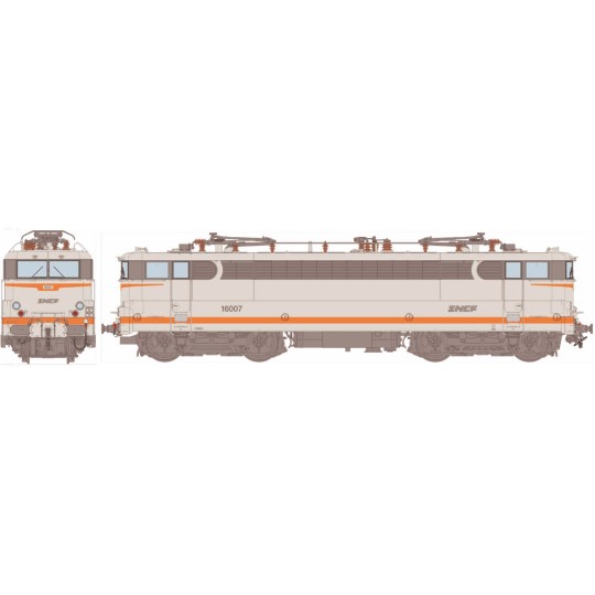 MB-181.S-Ree Modeles MB181.S Locomotive électrique BB 16007, SNCF, Béton, logo nouille, La Chapelle, sonore, panthos motorisés