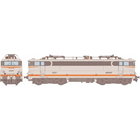 Ree Modeles MB181.S Locomotive électrique BB 16007, SNCF, Béton, logo nouille, La Chapelle, sonore, panthos motorisés Ree Modele MB-181.S-Ree Modeles MB181.S Locomotive électrique BB 16007, SNCF, Béton, logo nouille, La Chapelle, sonore, panthos motorisés