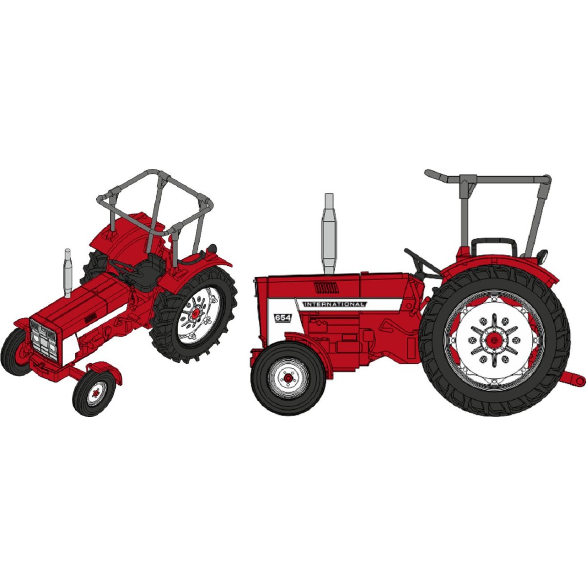 REE Modeles CB180 Tracteur INTERNATIONAL HI 654 avec arceau de sécurité Ree Modeles CB-180 - 2