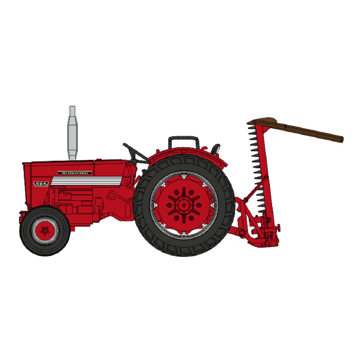 REE Modeles CB183 Tracteur INTERNATIONAL HI 624 + Lame de Coupe Ree Modeles CB-183 - 3