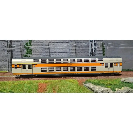 ViTrains_3161L-ViTrains 3161L Voiture voyageur VB2N SNCF, 1ère / 2eme classe, Logo encadré gris, avec éclairage