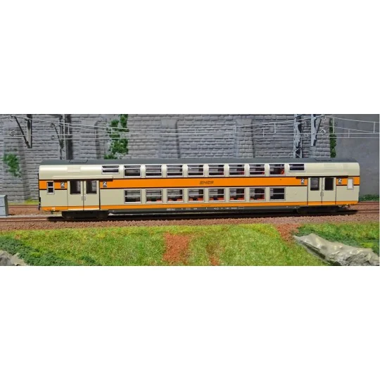 ViTrains 3162L SNCF VB2N passenger car, second class, framed logo.Note: "Logo encadr..." seems truncated; likely "logo encadré ViTrains_3162L-Copy of ViTrains 3162 SNCF VB2N passenger wagon, 2nd class, logo in grey frame - ViTrains_3162L