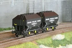 Ree Modeles WB900 Set de 2 wagons céréaliers FRANGECO, SNCF, Grands Moulins D'Arenc, ep. III Ree Modeles WB-900 - 1