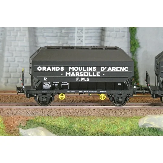 Ree Modeles WB900 Set of 2 FRANGECO grain wagons, SNCF, Grands Moul... WB-900-Ree Modeles WB900 Set of 2 FRANGECO grain wagons, SNCF, Grands Moulins D'Arenc, ep. III