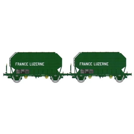 WB-902-Ree Modeles WB902 Set de 2 wagons céréaliers FRANGECO, SNCF, France Luzerne, ep. IV