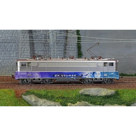 MB-201.SAC-Ree Modeles MB201.SAC Locomotive électrique BB 16029, En Voyage, Acheres, sonore, panthos motorisés, 3 Rails