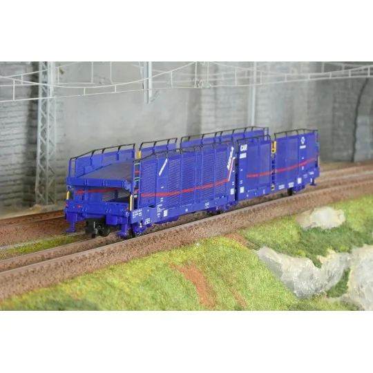 Electrotren HE6085 Articulated 3-Axle Car Carrier Wagon for Laeks, ... HE6085-Electrotren HE6085 Articulated 3-Axle Car Carrier Wagon for Laeks, TRANSFESA/Hispanauto, and Mega Car Carrier
