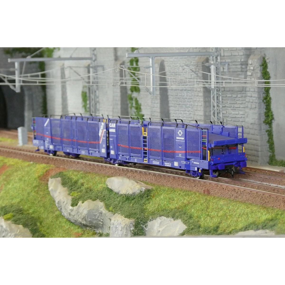 Electrotren HE6085 Articulated 3-Axle Car Carrier Wagon for Laeks, ...