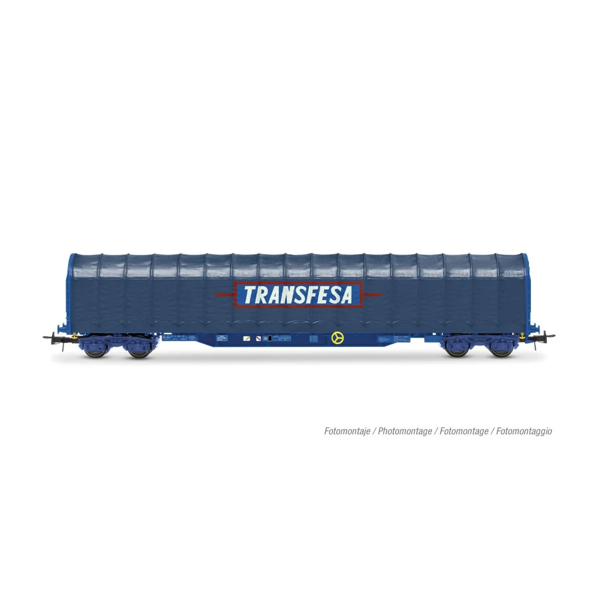 Electrotren HE6086 Wagon bâché à bogies, livré bleu, SNCF / RENFE, Transfesa Rivarossi HE6086 - 3