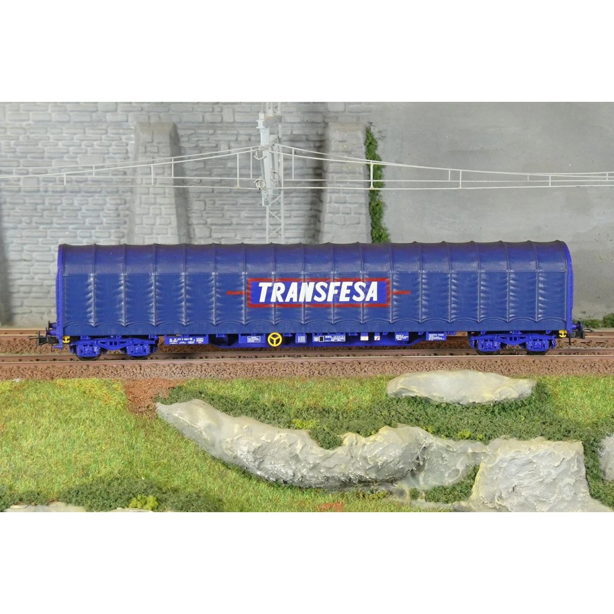 Electrotren HE6086 Covered bogie wagon, blue livery, SNCF / RENFE, ...