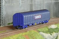 Electrotren HE6086 Wagon bâché à bogies, livré bleu, SNCF / RENFE, Transfesa Rivarossi HE6086 - 1