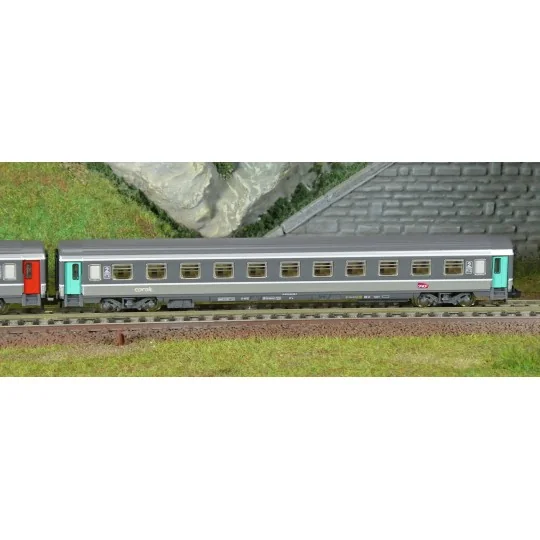Piko_94507-Piko 94507 Set de 2 voitures Corail, 1ère et 2ème classe A10u/B11u, logo carmillon, SNCF, N - 1/160