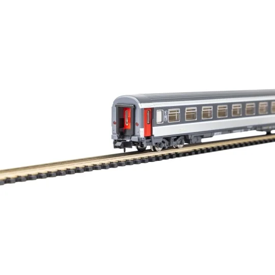 Piko_94507-Piko 94507 Set de 2 voitures Corail, 1ère et 2ème classe A10u/B11u, logo carmillon, SNCF, N - 1/160