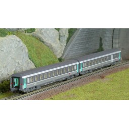 Piko 94508 Set de 2 voitures Corail, 2ème classe et fourgon B11u/B6Du, logo carmillon, SNCF, N - 1/160 Piko Piko_94508 - 1