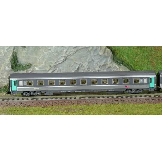 Piko_94508-Piko 94508 Set de 2 voitures Corail, 2ème classe et fourgon B11u/B6Du, logo carmillon, SNCF, N - 1/160