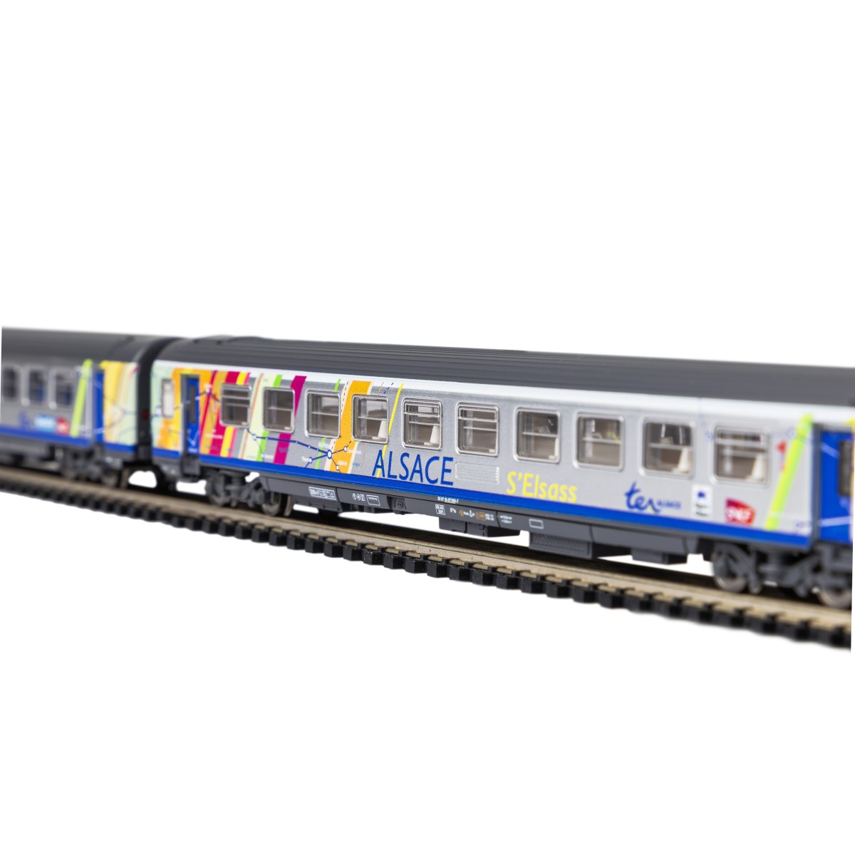 Piko 94509 Set de 2 voitures Corail Alsace, 1ère et 2ème classe A10tu/B11tu, logo carmillon, SNCF, N - 1/160 Piko Piko_94509 - 5