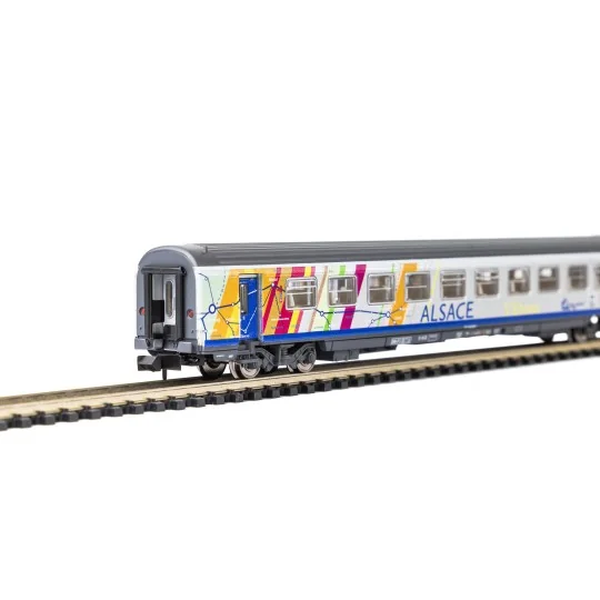 Piko_94509-Piko 94509 Set de 2 voitures Corail Alsace, 1ère et 2ème classe A10tu/B11tu, logo carmillon, SNCF, N - 1/160
