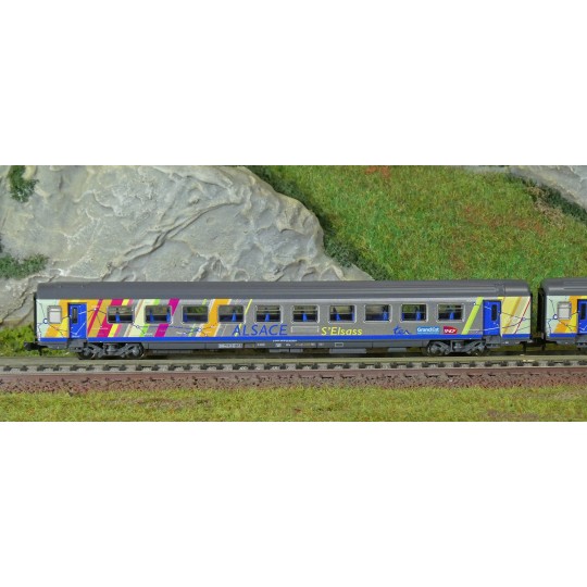 Piko_94510-Piko 94510 Set de 2 voitures Corail Alsace, 2ème classe B11tu/B11tu, logo carmillon, SNCF, N - 1/160