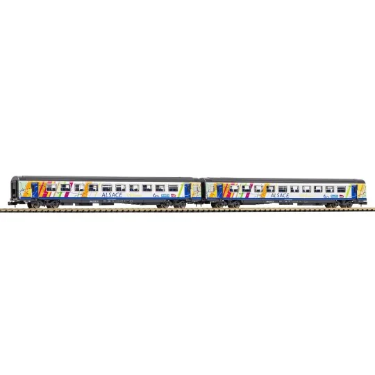 Piko_94510-Piko 94510 Set of 2 Corail Alsace coaches, 2nd class B11tu/B11tu, Carmillon logo, SNCF, N - 1/160
