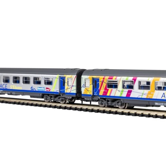 Piko_94510-Piko 94510 Set de 2 voitures Corail Alsace, 2ème classe B11tu/B11tu, logo carmillon, SNCF, N - 1/160