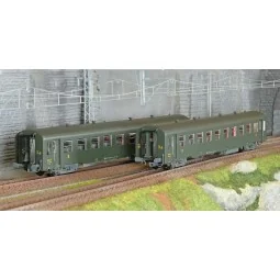 Models Word 40021 Set of 2 short USI coaches, SNCF, Bmyfi U60, gree...