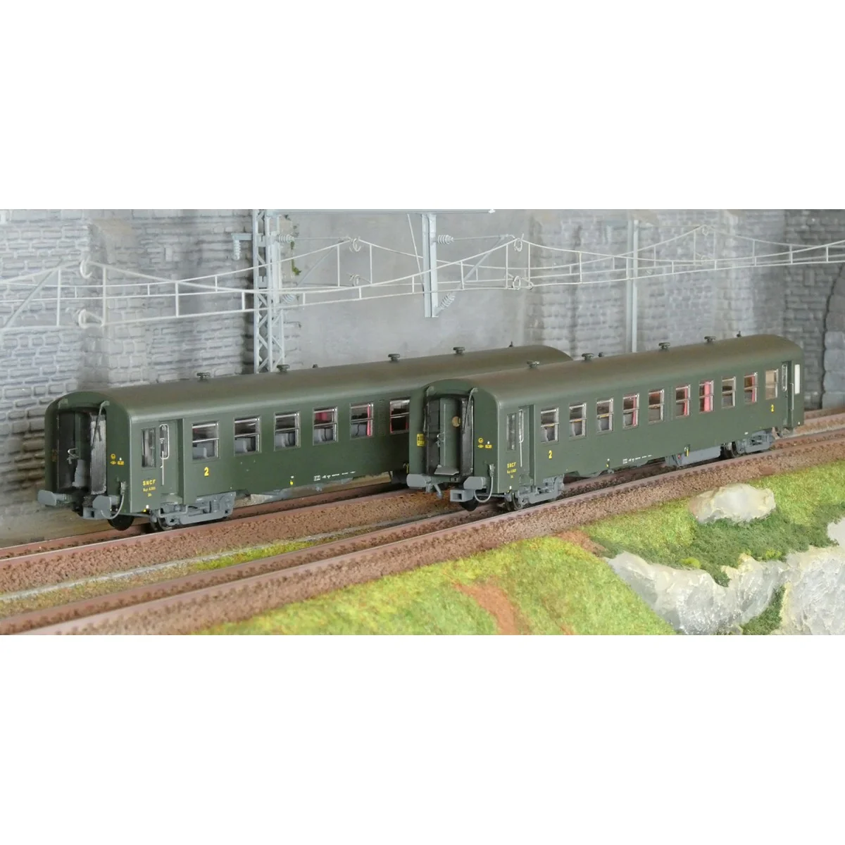 Models Word 40021 Set de 2 voitures USI courte, SNCF, Bmyfi U60, vert, marquage 1956 Models World MW_40021 - 1